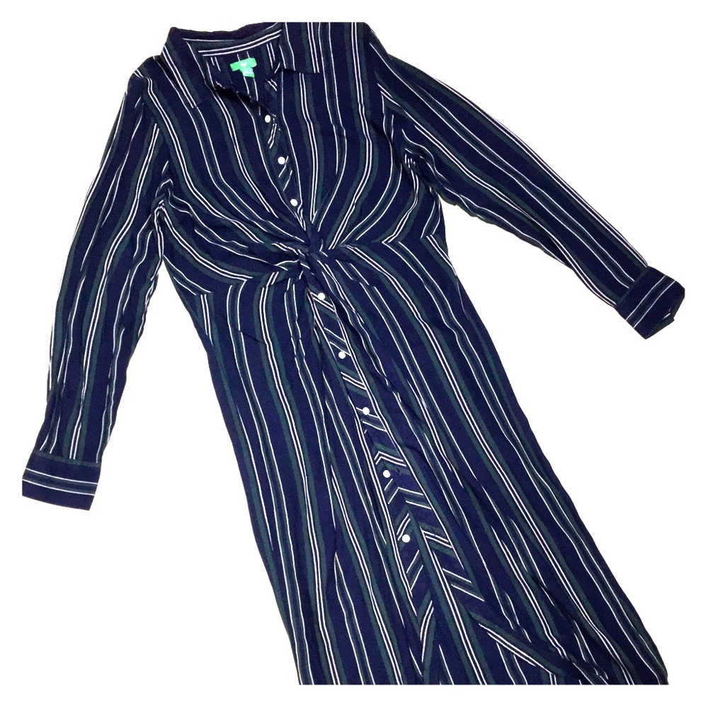 Gorgeous blue&green button-up maxi dress!!